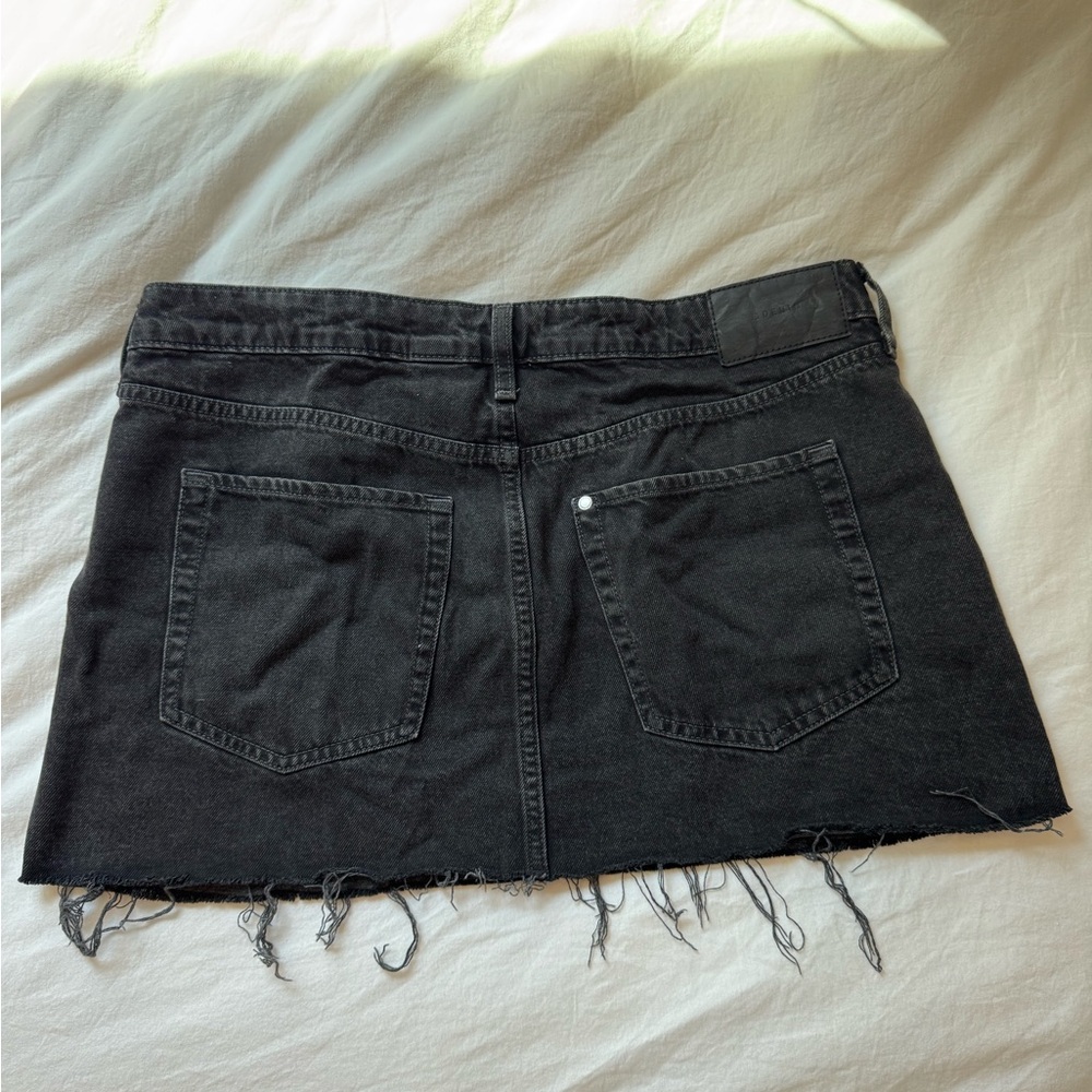 Black Denim Mini Skirt